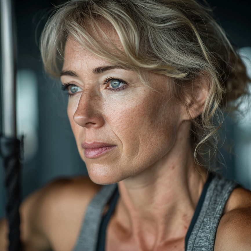 Активні літні люди на груповому занятті